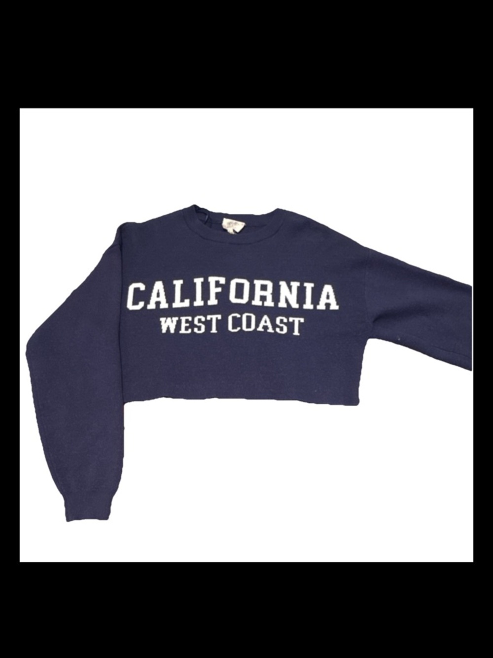 California West Coast Cropped Sweatshirt - Navy